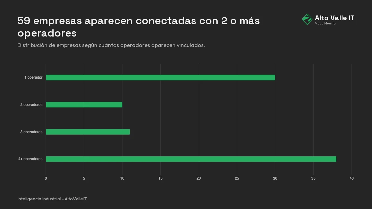 Editorial network composition: operators linked to supplier companies in Vaca Muerta